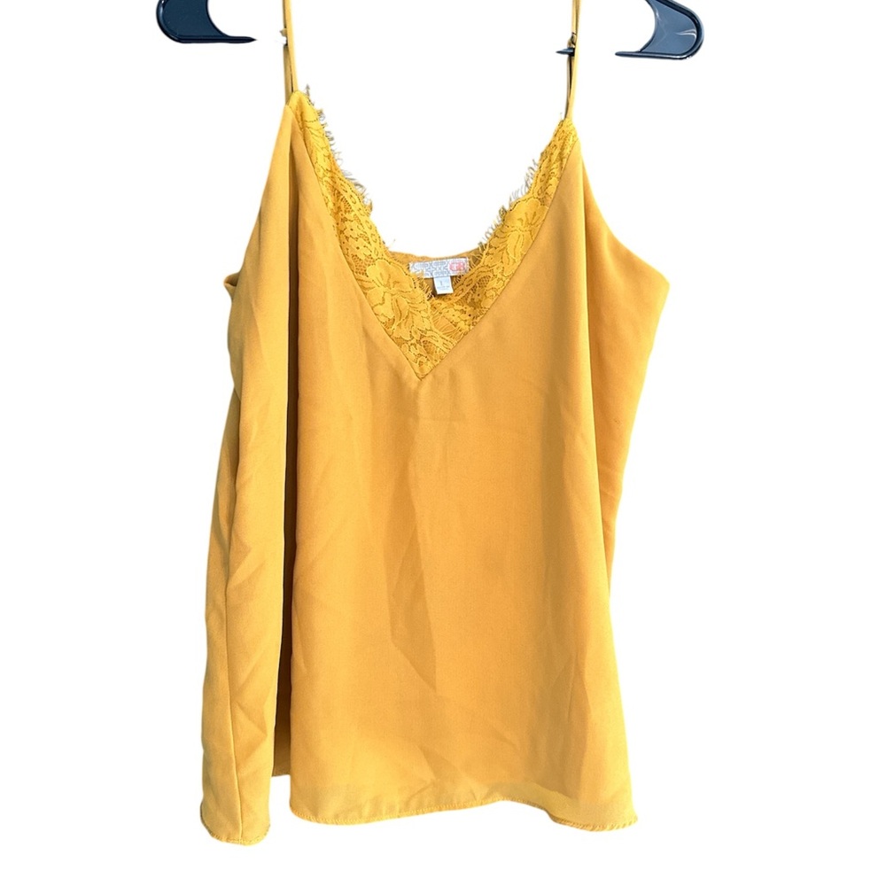 Gianni Bini Mustard Lace Cami Top